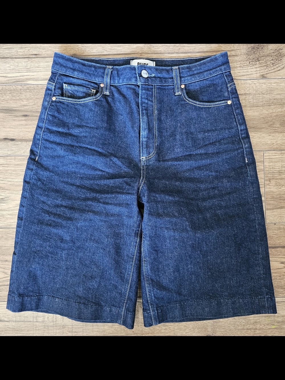 Paige Dark Blue Denim Shorts